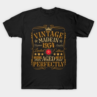 Vintage 70th Birthday Decorations Vintage 1954 70 Birthday T-Shirt